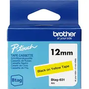 Brother Btag-631 taśmy do etykietowania Black na żółtym  4977766836142