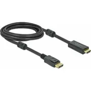 Kabel Delock Displayport - Hdmi 3M Black 85957  4043619859573