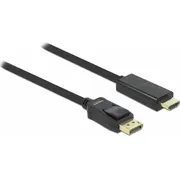 Kabel Delock Displayport - Hdmi 5M Black 82441  4043619824410