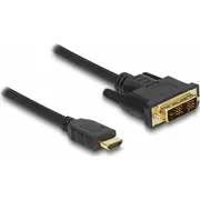 Kabel Delock Hdmi - Dvi-D 2M Black 85584  4043619855841