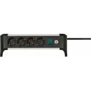 Kabel zasilający Brennenstuhl 1391040400 rozgałęziacz 1,8 m 4 x gniazdo sieciowe Wewnętrzna Black, Silver  4007123677535