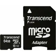 Card microSD 64Gb Transcend Sdxc Class10 w/adapter  Ts64Gusdxc10 0760557833673