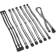 Kolink Core Pro Braided Cable Extension Kit 12V-2X6 Type 2 - Jet Black/Brilliant White  Corepro-Ek-12Vt2-Bwh 5999094005709