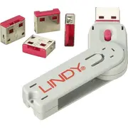 Lindy Zestaw 4 blokerów Usb z kluczem 40450  4002888404501