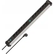 Listwa zasilająca Brennenstuhl Premium-Alu-Line 12 gniazd 3 m czarno-srebrna 1391030200  4007123677429