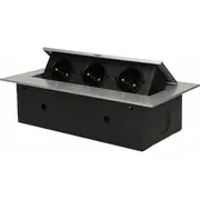 Orno Gniazda wpuszczane w blat 3X250V Ac z płaskim rantem czarne Or-Ae-1371/B  5901752488465
