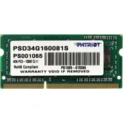 Patriot Signature, Sodimm, Ddr3, 4 Gb, 1600 Mhz, Cl11 Psd34G160081S  0815530015406