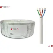 Techly Techlypro Kabel instalacyjny skrętka U/Utp Cat6 4X2 linka 100 miedź 100M szary  028115 8054529028115