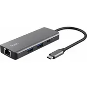 Trust Dalyx - 6-In-1 Usb-C Multi-Port Adapter, 1000 Mbit/S Silver  24968 8713439249682 Kbatruada0008