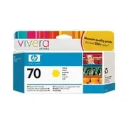Hp 70 original Ink cartridge C9454A yellow standard capacity 130Ml 1-Pack with Vivera  0882780528710