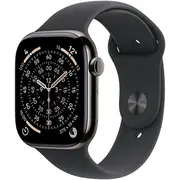 Apple Watch Series 11 Gps  Cellular 46Mm Slate Titanium Case with Black Sport Band - S/M Mfd14Mp/A 195950629743 Atappzas11Mfd14