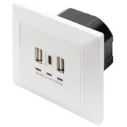 Digitus  Socket with Usb A Usb-C Ports, flush mounted Da-70618 4016032459842