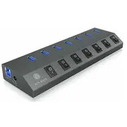 Icybox Icy Box Ib-Hub1701-C3 7Xusb Type-A, On-Off,Al  4250078171744 Nuicyus7P000009