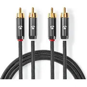 Kabel Nedis Rca Cinch x2 - 5M Black Catb24200Gy50  5412810318766