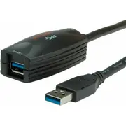 Kabel Usb Roline Usb-A - 5 m Black 12.04.1096  7611990120154