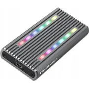 Kieszeń Qoltec /Kieszeń na dysk M.2 Ssd  Sata Nvme Rgb Led Usb-C 4Tb 52272 5901878522722
