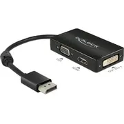 Adapter Av Delock Displayport - Hdmi D-Sub Vga Dvi-D Black 62656  4043619626564