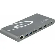 D Delock Dockingstation 2Xdisplayport/Hdmi/3Xusb3.2/Rj45 Ethernet/Audio/2Xusb-C Grey  87772 4043619877720