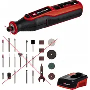 Einhell cordless grinding and engraving tool Te-Mt 7.2 Li, straight grinder Red/Black, Li-Ion battery 1.5Ah  4419330 4006825639353