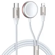 Fast Charging Magnetic Charger 2-In-1 Joyroom S-Iw012 30W 1.5M White  6956116771348 057977
