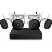 Imou Surveillance kit, 4X 2Mpix bullet cameras, 1X 4-Channel Wi-Fi Nvr recorder, Kit/Nvr1104Hs-W-S2/4-F22Fe  6971927230952