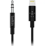 Kabel Usb Belkin Lightning - mini Jack 3.5 mm 0.9 m Black Av10172Bt03-Blk  0745883757251