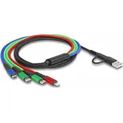 Kabel Usb Delock Usb-A  Usb-C - 2X Lightning microUSB 1.2 m Wielokolorowy 87035 4043619870356