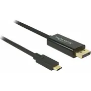 Kabel Usb Delock Usb-C - Displayport 1 m Black 85255  4043619852550