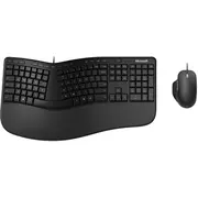 Klawiatura  mysz Microsoft Ergonomic Desktop klawiatura Dołączona myszka Usb Qwerty Skandynawia Black Rju-00009 889842589771