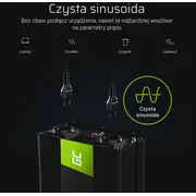 Green Cell Inv19 power adapter/inverter Auto 1500 W Black  5903317228356 Zsagceprz0024