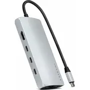 Satechi Adapter Usb-C Multiport 8K / Usb-C, Hdmi, 3Xusb-A 3.2 Gen 2 10Gbps, Usb-A 1 5Gbps, Sd/Tf silver  Sth138 879961008185