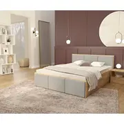 Gulta Panama T Craft D ar stelāžu Guļamvietas platums 140 cm, Korpusa krāsa ozols kraft, garums 200 stelāžas tips koka, Platums 144 Garums 205 Elementu pelēks, Augstums 81 Apdares materiāls audums, Ar veļas kasti 1, no grīdas līdz matracim M