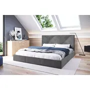Gulta Rino 1 Premium standard ar stelāžu Guļamvietas platums 160 cm, garums 200 stelāžas tips koka, Platums 169 Garums 214 Augstums 89 Apdares materiāls audums, Ar veļas kasti 1, no grīdas līdz matracim Min 31 resti Auduma nosaukums Ri