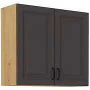 Virtuves skapis Stilo Artisan 80 G 2F Augstums 71.5, Dziļums 31, Korpusa krāsa ozols artisan, Platums 80, Elementu grafīts, Ar durtiņam 1, Virsma Matēts, Materiāls  Mdf melamīns