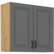 Virtuves skapis Stilo Artisan 80 G 2F Augstums 71.5, Dziļums 31, Korpusa krāsa ozols artisan, Platums 80, Elementu pelēks, Ar durtiņam 1, Virsma Matēts, Materiāls  Mdf melamīns