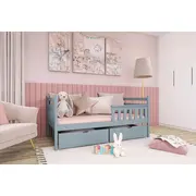 Bērnu gulta Emma Classic ar stelāžu  Guļamvietas platums 80 cm, garums 160 Platums 87 Garums 168 Augstums 85 no grīdas līdz matracim 29 Ar resti 1, barjeru veļas kasti Guļamvietu skaits stelāžas tips koka, Izgatavošanas materiāl