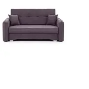 Dīvāns Laine 3-Seater Guļamvietas platums 125 cm, Platums 155 Krāsa Violeta, Augstums 75 garums 196 Apdare Poco 41, Kājiņu krāsa Melns