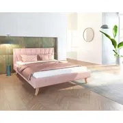 Gulta Heaven Comfort Standard ar stelāžu Guļamvietas platums 140 cm, garums 200 Platums 153 Garums 212 Augstums 88 Apdares materiāls audums, no grīdas līdz matracim Min 36 Ar resti 1, Auduma nosaukums Trinity 19, Krāsa rozā
