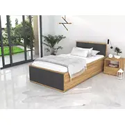 Gulta Panama T Craft D ar stelāžu Guļamvietas platums 120 cm, Korpusa krāsa ozols kraft, garums 200 stelāžas tips koka, Platums 124 Garums 205 Elementu grafīts, Augstums 81 Apdares materiāls audums, Ar veļas kasti 1, no grīdas līdz matracim 