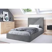 Gulta Rino 1 Premium standard ar stelāžu Guļamvietas platums 90 cm, garums 200 stelāžas tips koka, Platums 99 Garums 214 Augstums 89 Apdares materiāls audums, Ar veļas kasti 1, no grīdas līdz matracim Min 31 resti Auduma nosaukums Mono