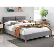 Gulta Sierra Velvet ar stelāžu Guļamvietas platums 140 cm, garums 200 stelāžas tips koka, Platums 146 Garums 213 Augstums 91 Apdares materiāls audums, no grīdas līdz matracim Min 28 Ar resti 1, Krāsa pelēks