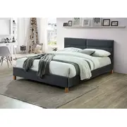Gulta Sierra Velvet ar stelāžu Guļamvietas platums 160 cm, garums 200 stelāžas tips koka, Platums 166 Garums 213 Augstums 91 Apdares materiāls audums, no grīdas līdz matracim Min 28 Ar resti 1, Krāsa pelēks