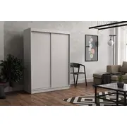 Skapis Emily Classic Platums 160 cm, Dziļums 60 Augstums 215 Izgatavošanas materiāls Lksp, Virsma Matēta, Plauktu skaits 6, Durvju 2, Bīdāmās durvis 1, Ar spoguli nē, ar plauktiem Krāsa balts