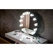 Spogulis Torano ar Led Diametrs 70 cm, Dziļums 6.5 Forma aplis, Spoguļa veids galda, Ar 1, Krāsa Sudrabs