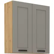 Virtuves skapis Luna Artisan 80 G 2F Augstums 90, Dziļums 31, Korpusa krāsa ozols artisan, Platums 80, Elementu bēši pelēks, Ar durtiņam 1, Virsma Matēts, Materiāls  Mdf melamīns