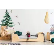 Bērnu gulta Pepe 6 ar stelāžu Guļamvietas platums 80 cm, garums 160 Platums 84 Garums 164 Augstums 40 Ar resti 1, Guļamvietu skaits Izgatavošanas materiāls dabīgs koks Priede, Krāsa priede
