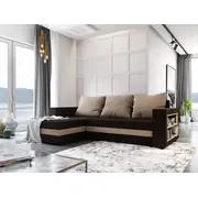 Dīvāns Sydney standard ar plauktiem Dziļums 152 cm, Guļamvietas platums 132 Platums 235 Augstums 85 garums 202 Pildījums Putas Porolons, Apdare audums, Dīvāna tips stūra dīvāni, Ar veļas kasti 1, izvelkamie Auduma numurs Alova 67  07, Krāsa br