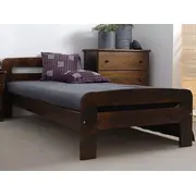 Gulta Klaudia ar stelāžu Guļamvietas platums 90 cm, garums 200 Platums 98 Garums 207 Augstums 69 no grīdas līdz matracim Min 25 Ar resti 1, Virsma matēta, Izgatavošanas materiāls dabīgs koks Priede, Krāsa valrieksts