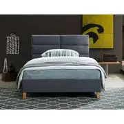 Gulta Sierra Velvet ar stelāžu Guļamvietas platums 120 cm, garums 200 stelāžas tips koka, Platums 126 Garums 213 Augstums 91 Apdares materiāls audums, no grīdas līdz matracim Min 28 Ar resti 1, Krāsa pelēks