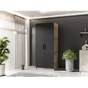 Skapis Gold 2D Platums 78 cm, Dziļums 52.5 Augstums 205 Korpusa krāsa sonoma, Izgatavošanas materiāls Lksp, Virsma Matēta, Elementu melns, Plauktu skaits 1, Durvju 2, Ar spoguli nē, ar plauktiem 1
